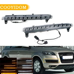 Front Bumpe DRL Daytime Running Lights For Audi Q7 2006 2007 2008 2009 12V LED Headlight Turn Signal Lamp Car Accessories