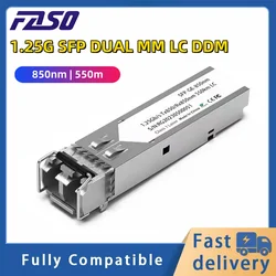 1.25G SFP Fiber Optical Transceiver Module Multi-mode Dual 850nm 550m LC Connector DDM Compatible Cisco/Mikrotik/Netgear Switch