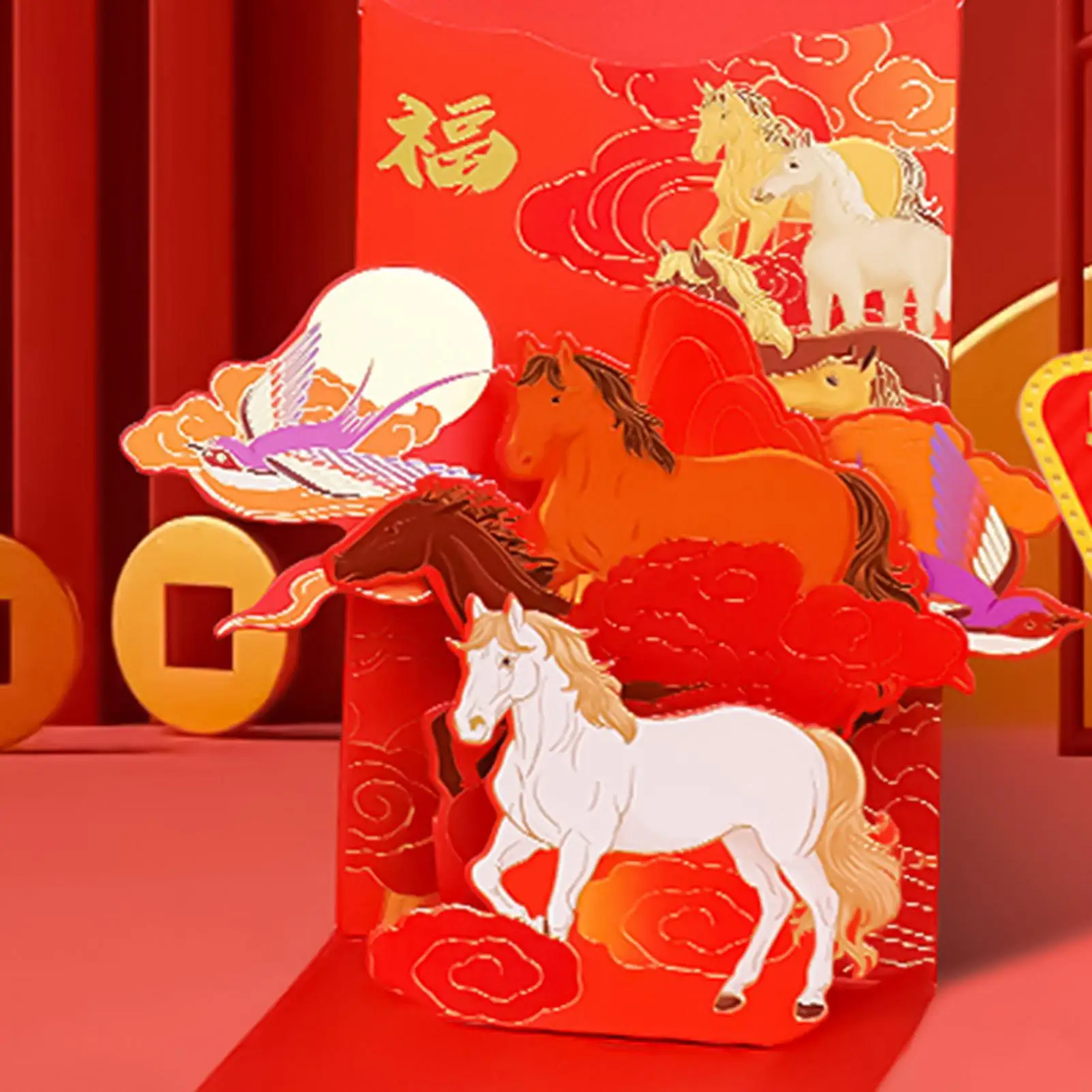 السنة الصينية الجديدة المغلفات الحمراء المحمولة حزمة المال النقدية مغلفات المال للنقود لمهرجان الربيع الزفاف عيد الميلاد