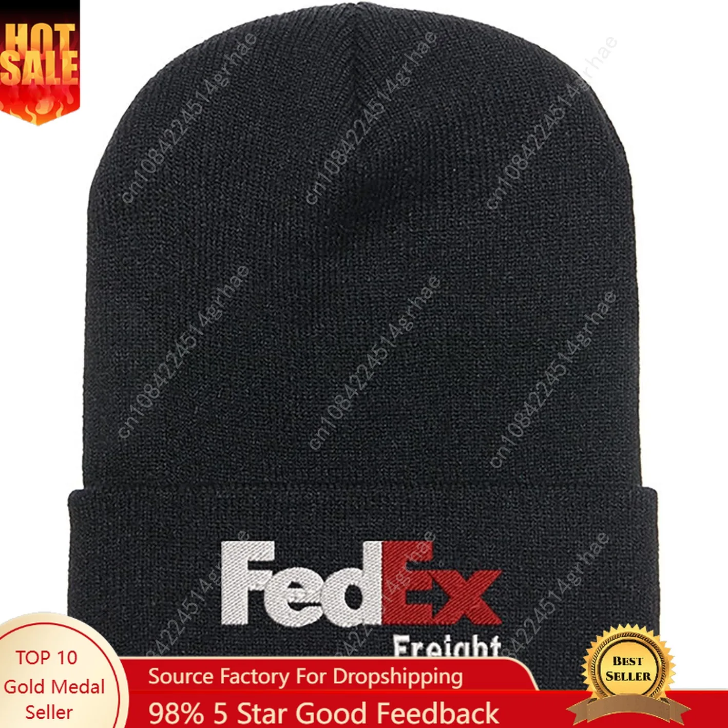 

FedEx Freight Embroidered Beanie Warm Knitted Winter Hat Red or Orange Logo with or Without Cuff Logistics Company Apparel