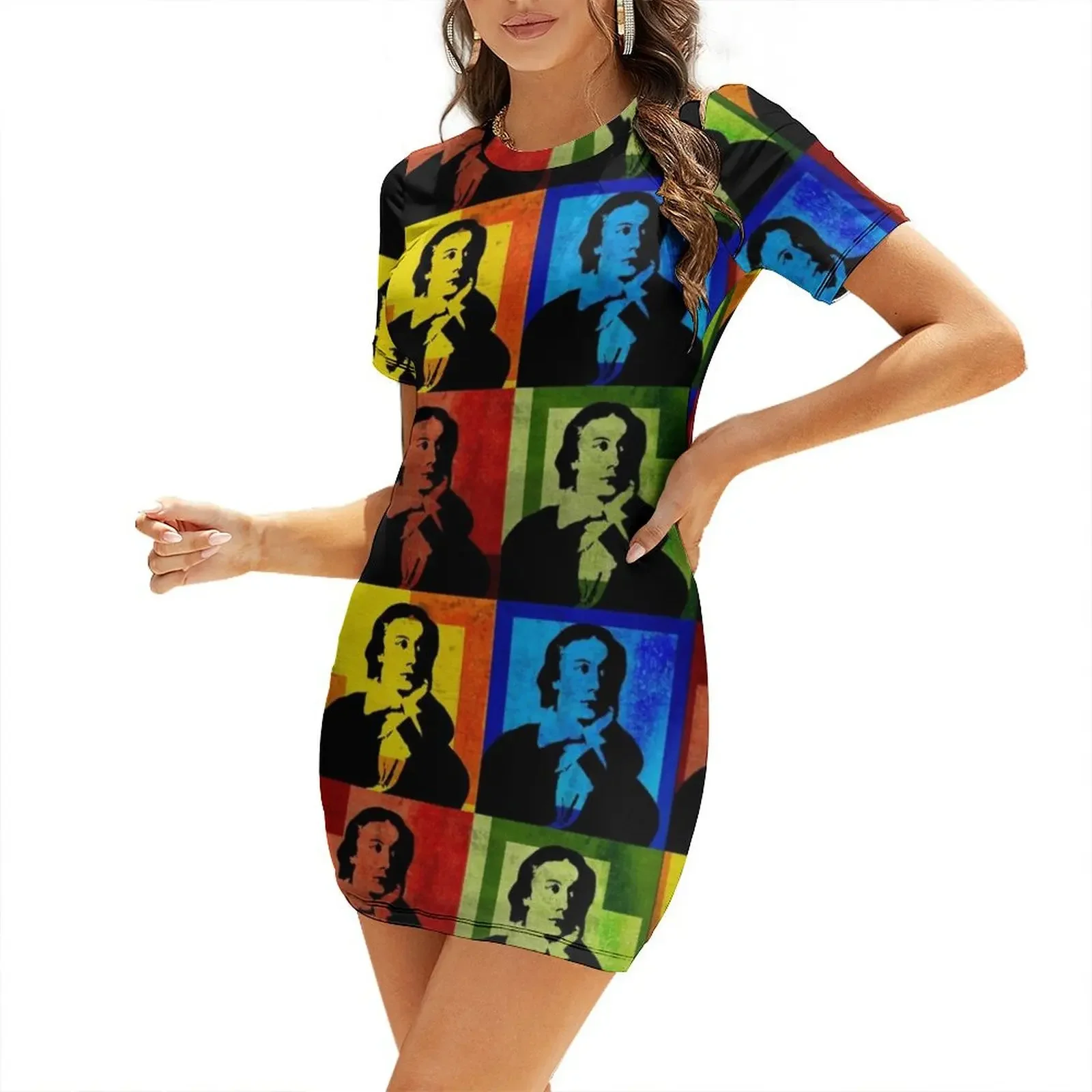 JOHN KEATS - POETA ROMÁNTICO INGLESE Vestido de manga corta Vestidos de fiesta Vestido de verano Ropa de verano para mujer Vestido