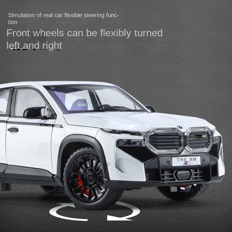 New 1/24 BMW XM Alloy Car Model Boy Metal Sound and Light Toy Car Large Simulation Car Decoration