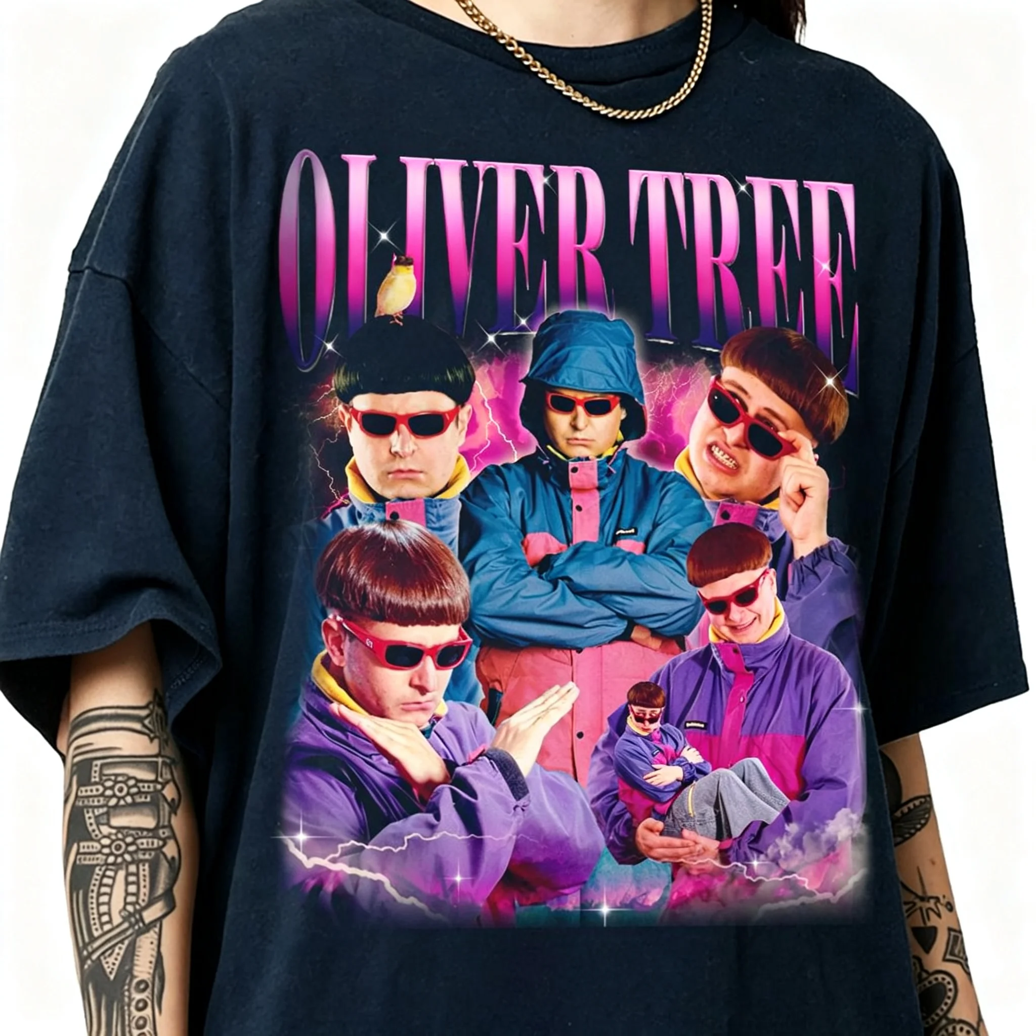 Limitiertes Oliver Tree Grafik-Shirt - Unisex Y2k-Shirt - Lustiges Oliver Tree T-Shirt – Detail 3