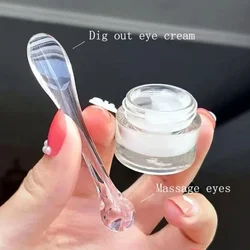 2pcs Eye Cream Applicator Spoon Roller Transparent Massage Stick Cosmetic Spatulas Wrinkle Facial Mask Skin Care Plastic Spoon