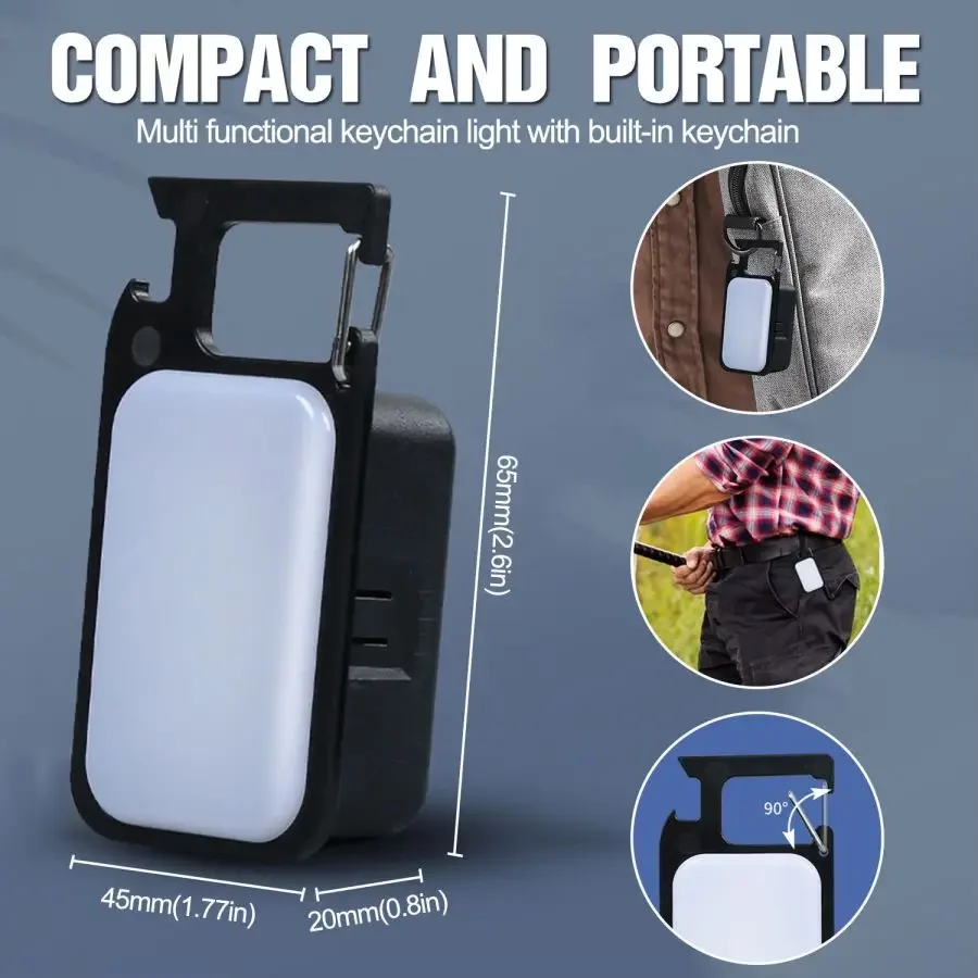 Mini Flashlight Pocket-sized LED Keychain Light Rechargeable Camping Lights Outdoor Small Torch Work Light with Battery