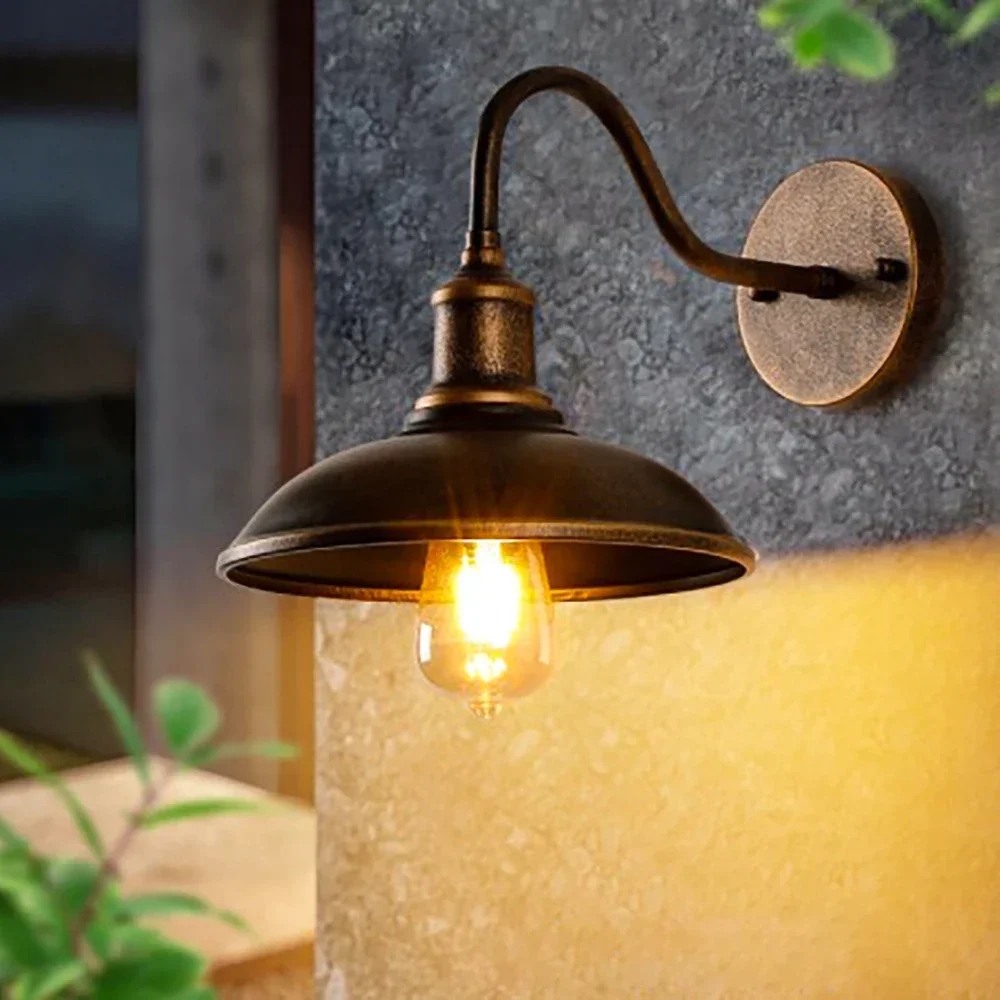 Retro Wall Lamp Outdoor Waterproof Wall Light Vintage American Country Garden Sconce/Doorway/Courtyard Industrial Rust Lighting