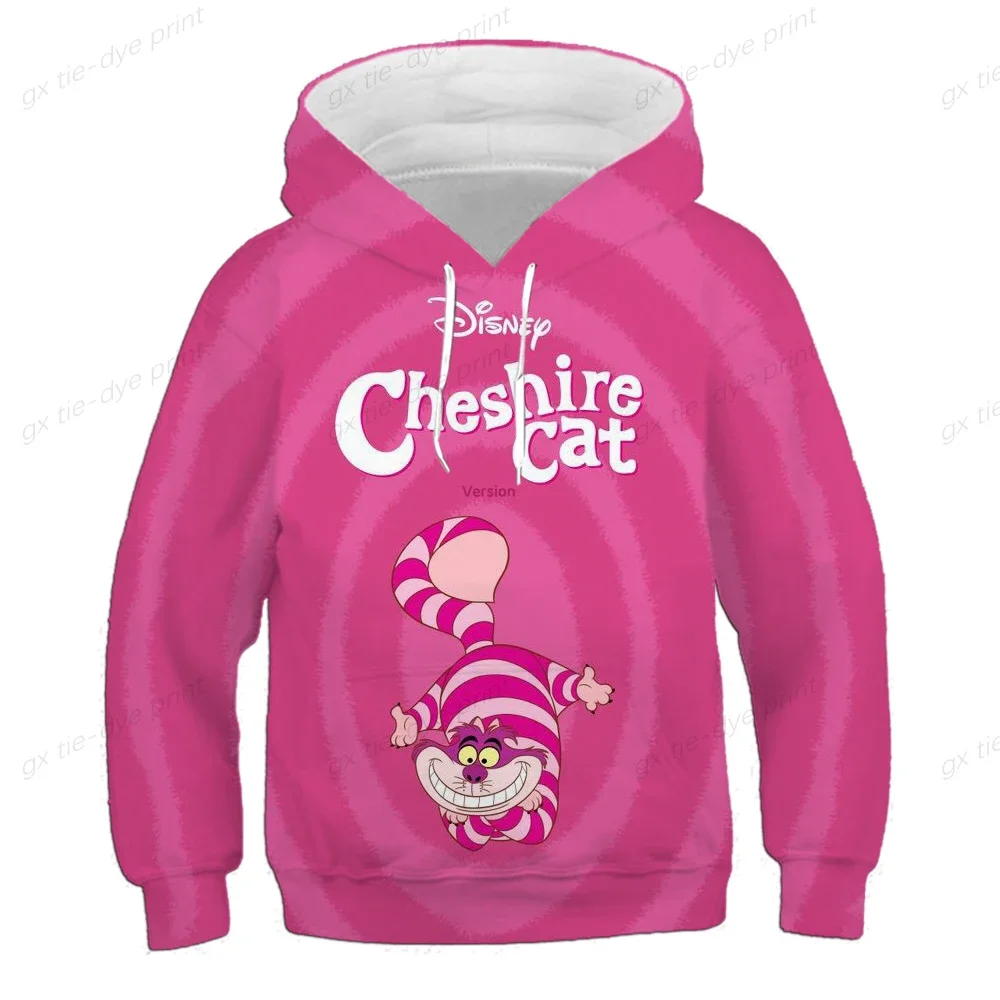 Disney children\'s Hoodie Boys and girls Alice in Wonderland Mermaid Cheshire Cat cartoon printed Sweatshirt casual