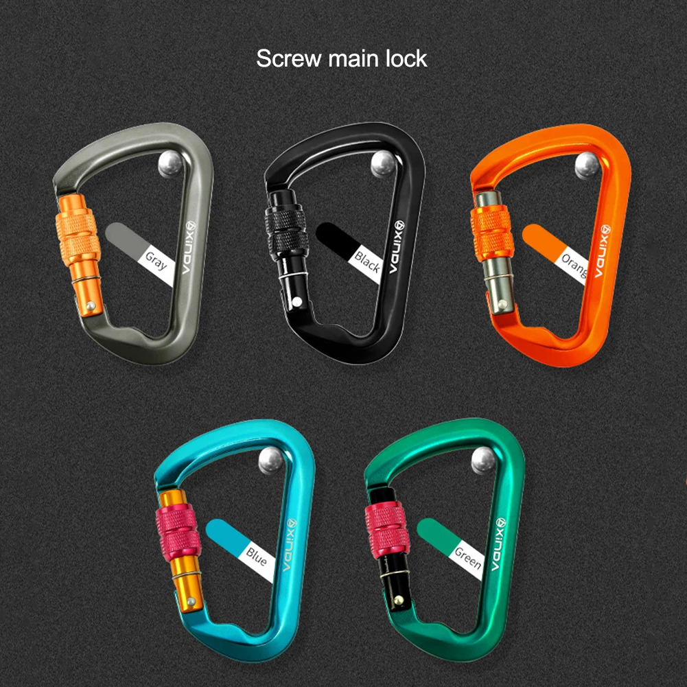 30kN Rock Climbing Carabiner Heavy Duty Caribeaner Clips Mountain Caribiniers for Climbing Mountaineering Rappelling Camping view 5