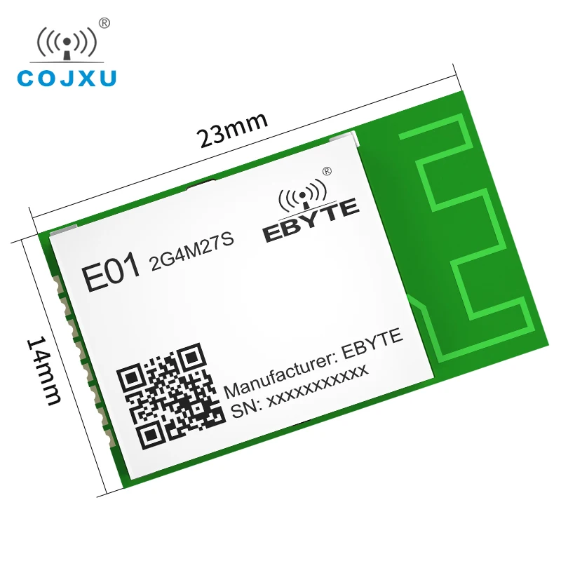 Nordic nRF24L01P Wireless RF Module 2.4GHz 27dBm 500mw 2200m Range PCB Antenna SMD SPI E01-2G4M27S Wireless Transmitter Receiver