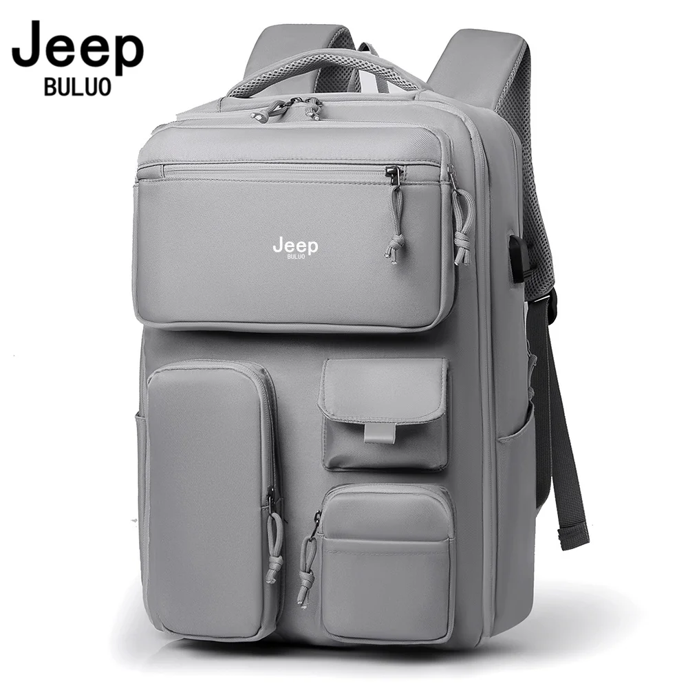 

Рюкзаки для ноутбуков JEEP BULUO розового и черного цвета, унисекс, с несколькими карманами, для женщин и мужчин, школьный рюкзак для пар, повседневный, деловой.