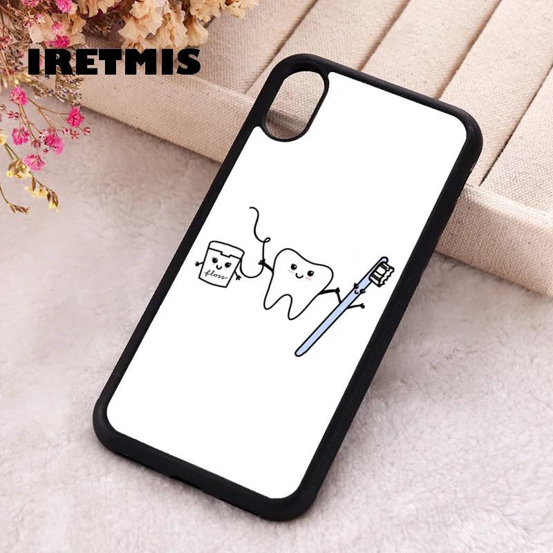 Iretmis Phone Cover Case For iPhone X XS Max XR 11 12 13 PRO MINI 14 15 16 Plus Rubber Silicone happy tooth & friends