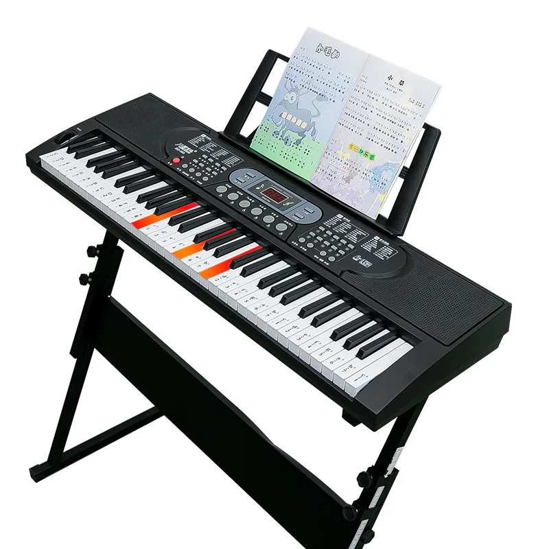Hooqu 61 Touch Response Keyboard Midi Function Music Electronic Organ with Light Good Price Keyboard Piano Musical Keyboard D302