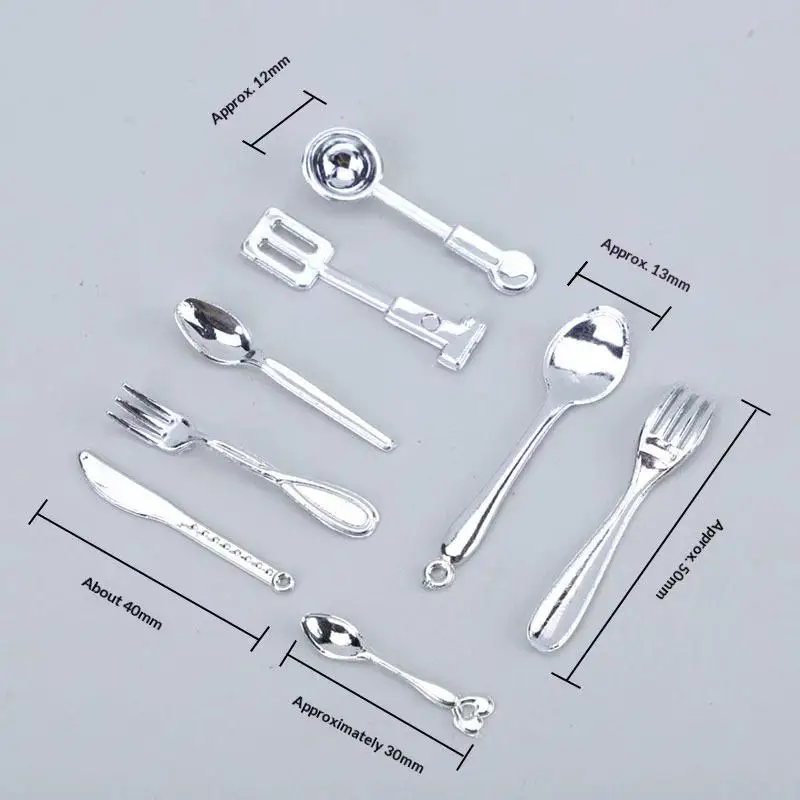 Dollhouse Kitchen Scene Decor Pretend Play Toy Dollhouse Mini Kitchen Utensils Tableware Set Dollhouse Simulation Cookware Toys