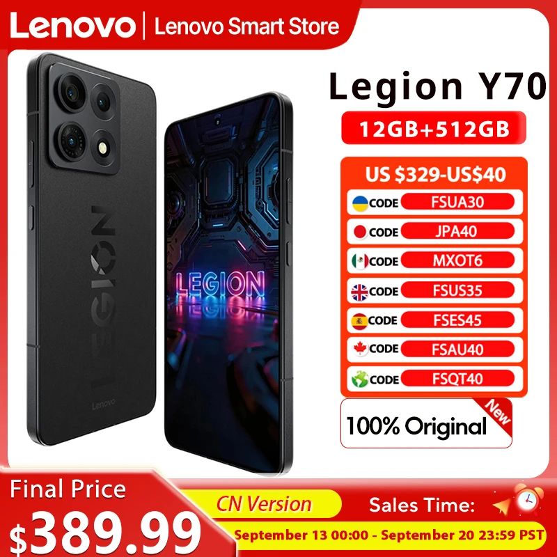Lenovo Legion Y70 2026 ゲーミングスマートフォン 中国版 Snapdragon 8 Gen 5 CPU 6.82インチ 144Hzディスプレイ 8000mAh 90W携帯電話
