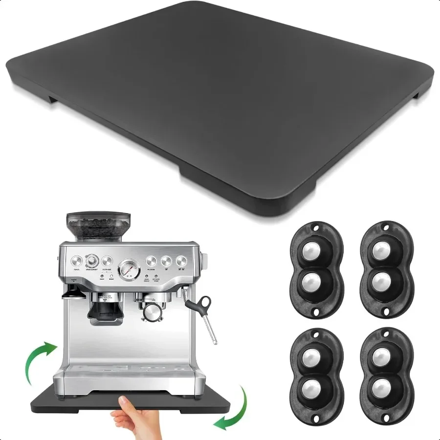 

Слайдер для приборов, вращающийся на 360° поднос для кофеварки, бамбуковый кофейник, слайдер для вращения столешницы, раздвижной поднос с колесиком