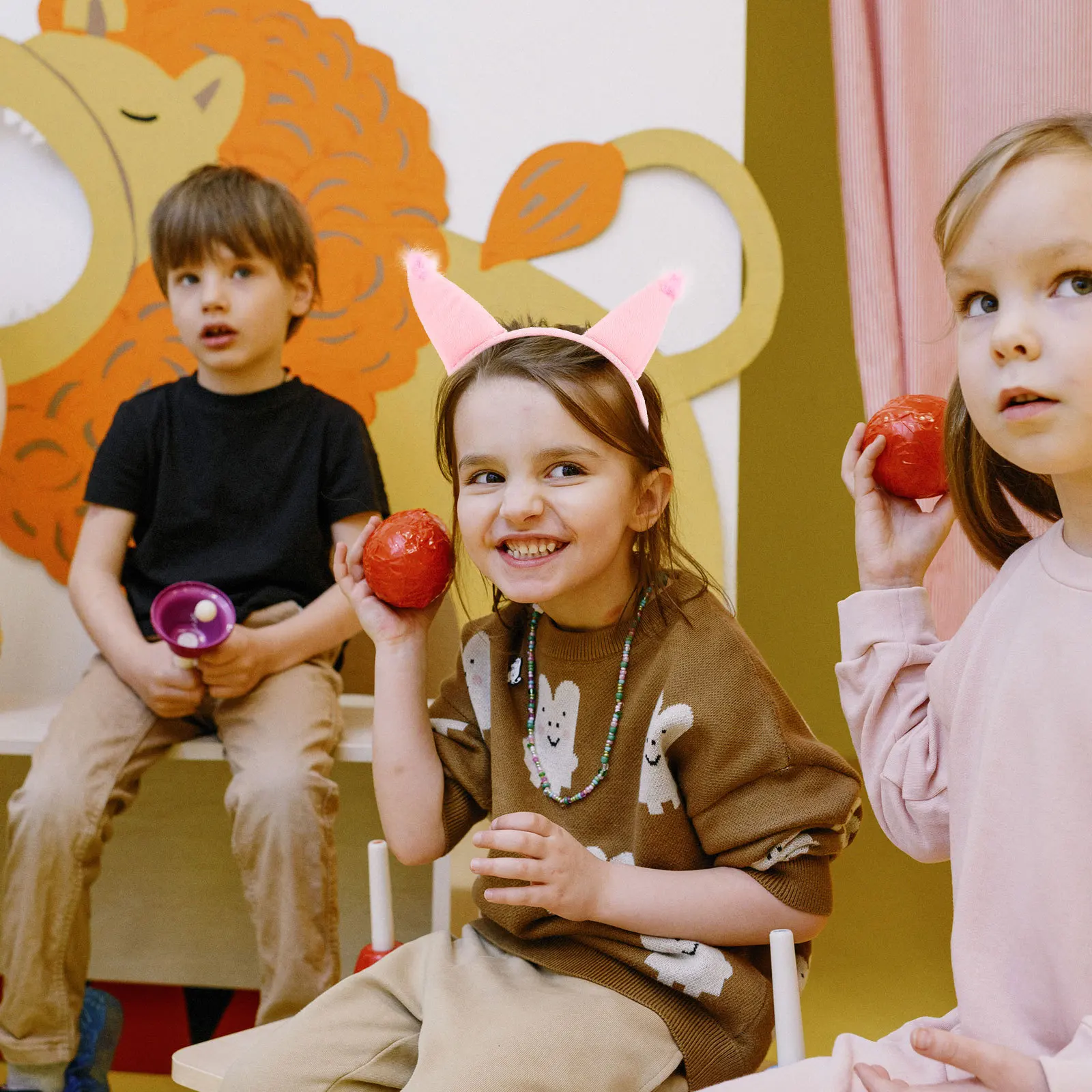 1 set set di costumi da scoiattolo carino fascia coda orecchie di animali bambini festa di Halloween accessori cosplay set di costumi di animali