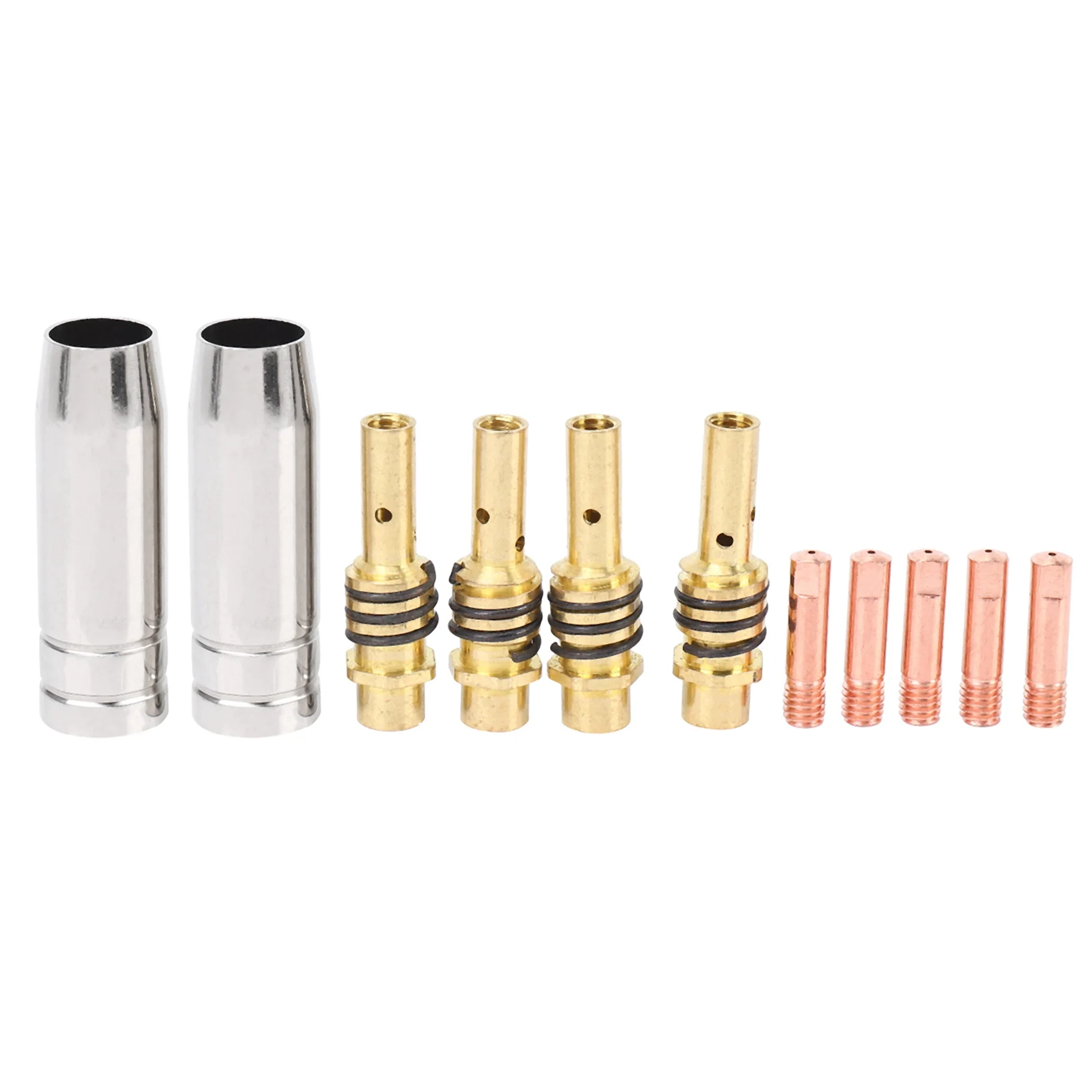 11Pcs/Set Mig Welding Nozzle Welder Torch Nozzles Gold Tip Holder Contact Tips 0.040 Inch Gas Diffuser Set For Torches