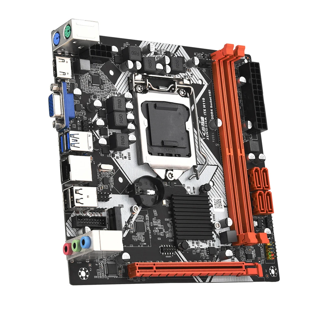 H110 LGA1151 PC Motherboard DDR4 32GB Desktop Motherboard HDMI-Compatible VGA PC Mainboard USB2.0/3.0 Support 1151 6/7/8/9th CPU