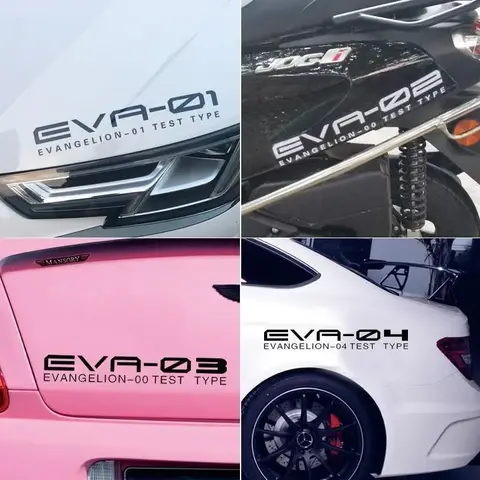 Anime dos desenhos animados néon genesis evangelion eva 00 01 02 03 04 05 adesivos de carro decoração à prova dwaterproof água motocicleta adesivos reflexivos