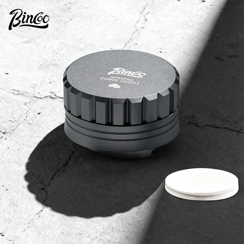 

Bincoo Coffee Distributor with Free 100pcs Filter papers - Adjustable Height Even Pressure Easy Clean Espresso Tool for Barista
