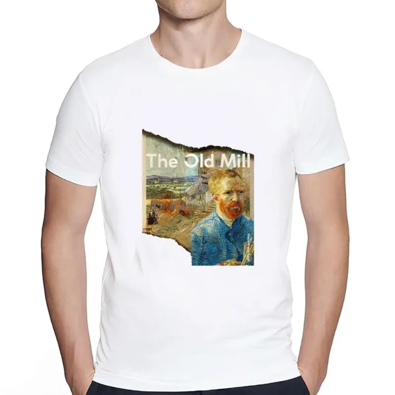 Art Van Gogh The Starry Night T Shirt Women Couple Combination Clothes Short Sleeve Collar Fashion Man Cotton