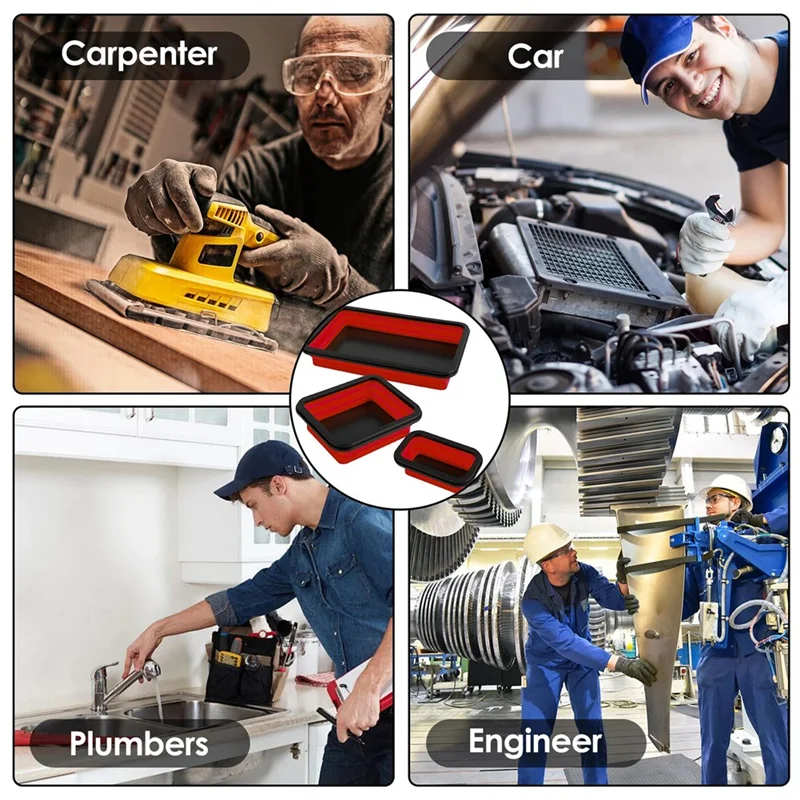 ABKY-صينية أجزاء مغناطيسية قابلة للطي، أداة سباك النجارين، صينية تنظيم أداة وعاء لولبي قابلة للطي