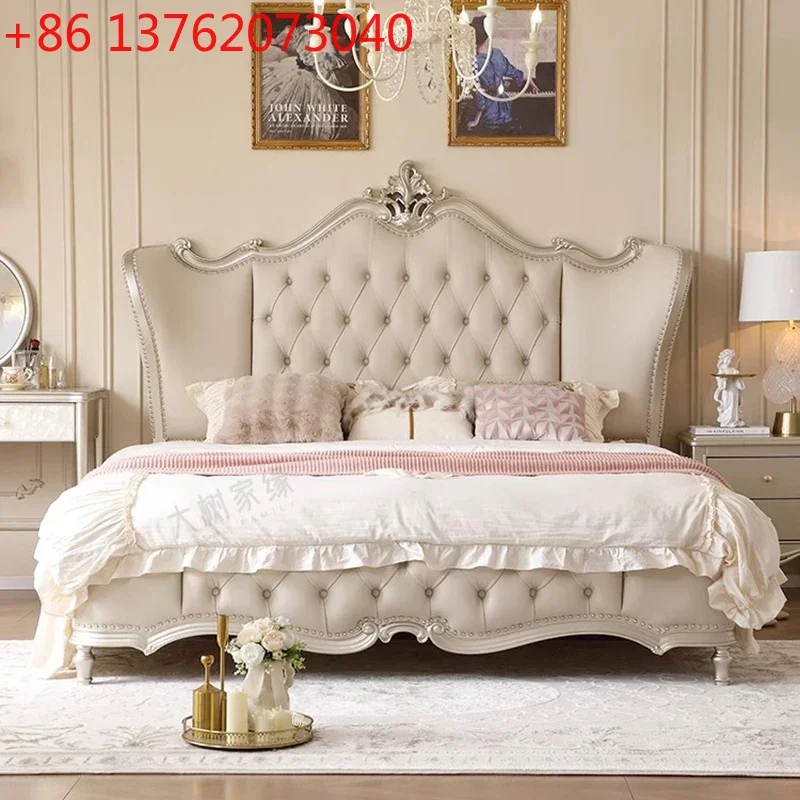 

European Princess Massage Bed Luxury Design Bedroom Frame Queen Double Bed Wooden Castle Letto Matrimoniale Trendy Furniture