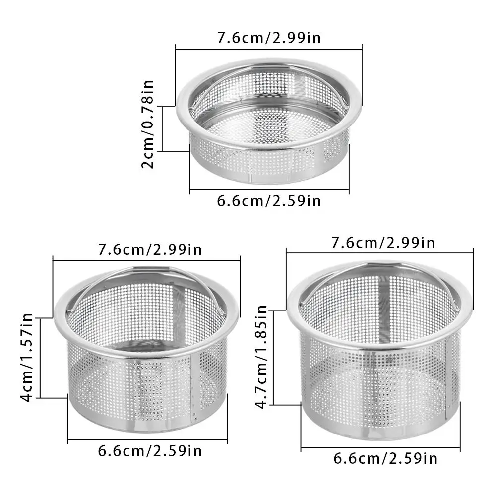 

Bathroom Shower Cleaning Stainless Steel Stuff Cover Waste Drainer Colander Food Hair Stopper Plug Filter Basket Sink Strainer