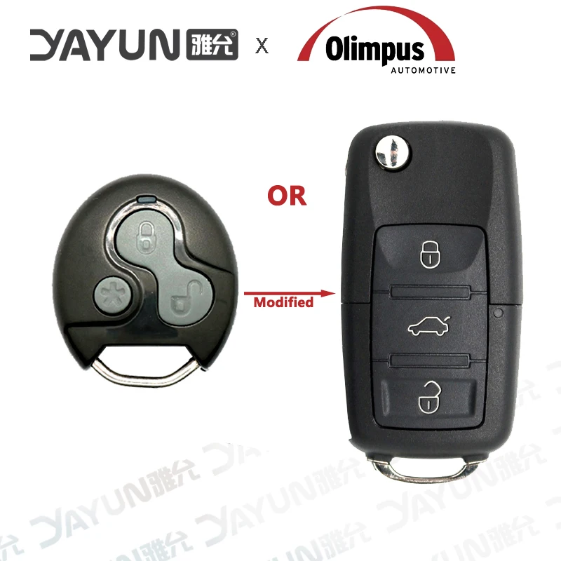 YAYUN Olimpus Original Or Modified Complete Alarm Control Key With Red Or Blue LED For Mitsubishi Pajero Tr4 Vw Gol Voyage Fox