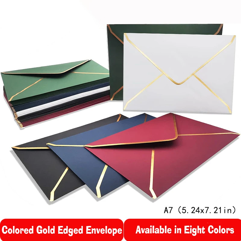 

Envelope 50pcs/lot A7 133x183mm High-grade Business Supplie Postcard Giftbox Packaging Storage Hot Stamping Wedding Invitation