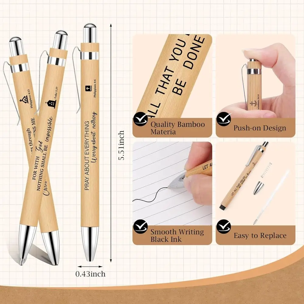 150-częściowe zestawy upominkowe dla chrześcijan: zeszyty spiralne, długopisy biblijne, zakładki do książek - idealne dla personelu kościelnego, nauczycieli i ksiądzów