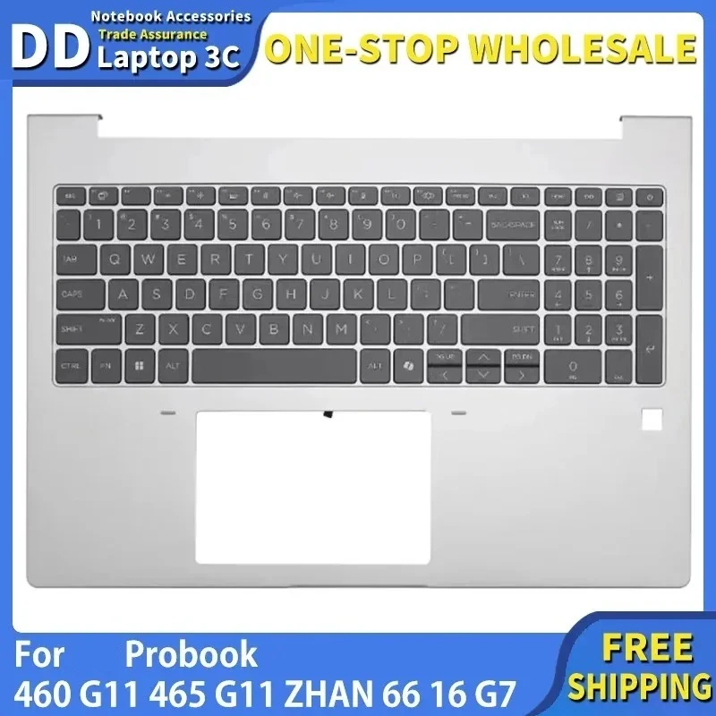 

New Original US For Probook 460 G11 465 G11 ZHAN 66 16 G7 Palmrest Upper Cover Top Case Laptop Keyboard Backlight Accessories