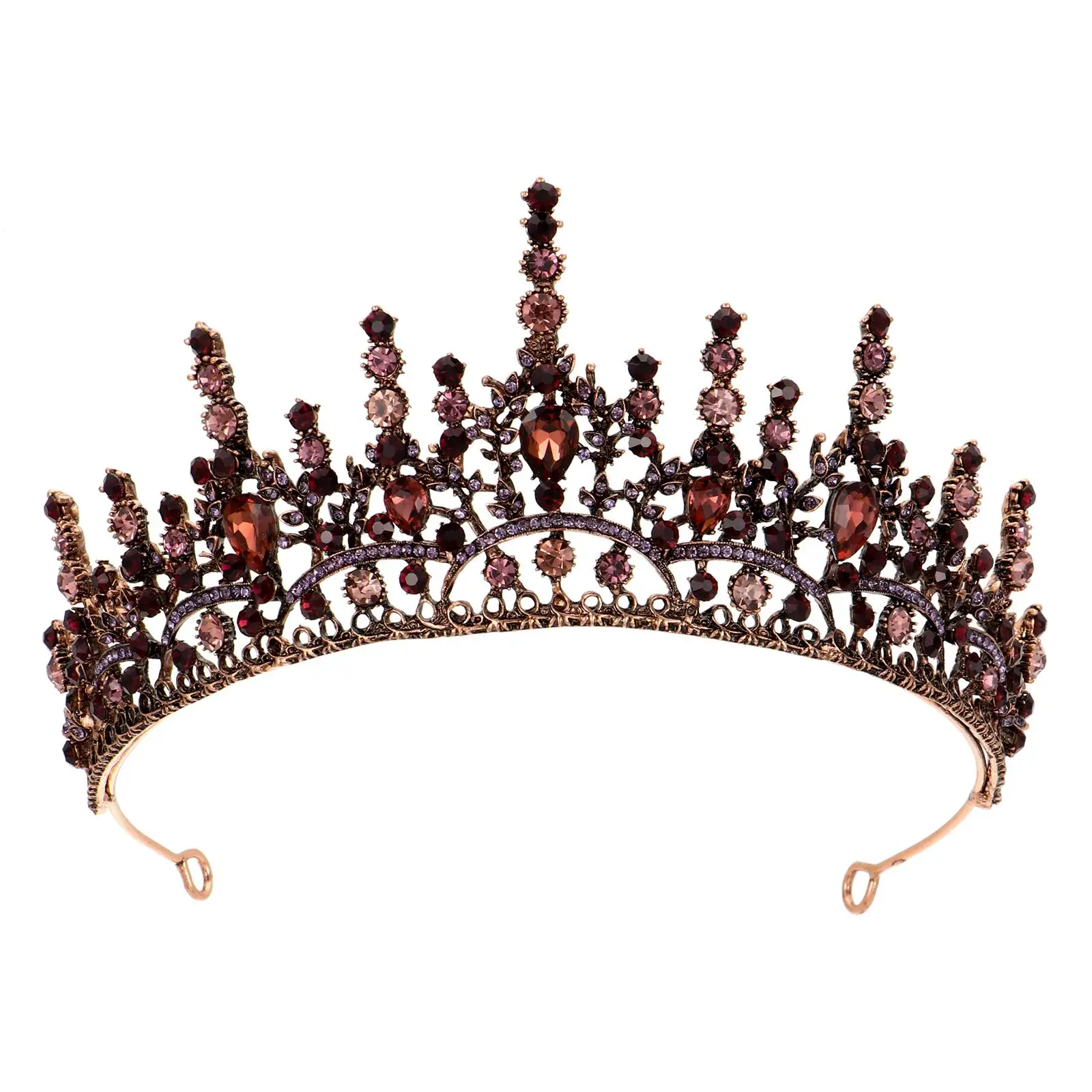

Vintage Crown Retro Headdress Crystal Baroque Rhinestones Alloy Wedding Party Accessories Women Jewelry Chic Design