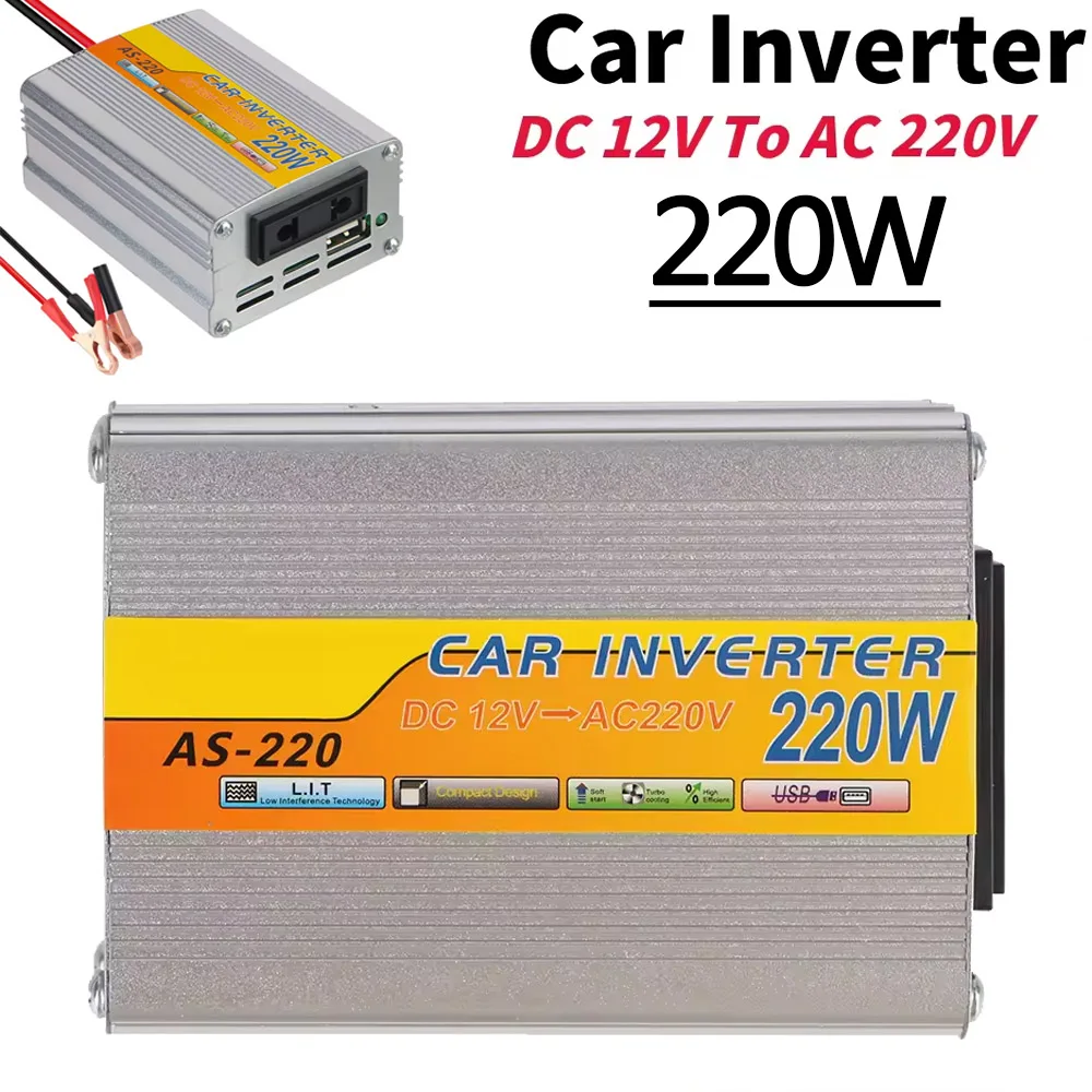 Car Inverters 220W Power Inverter Mini Car Mounted Inverter USB Voltage Transformer Portable DC 12V To AC 220V Conversion Power