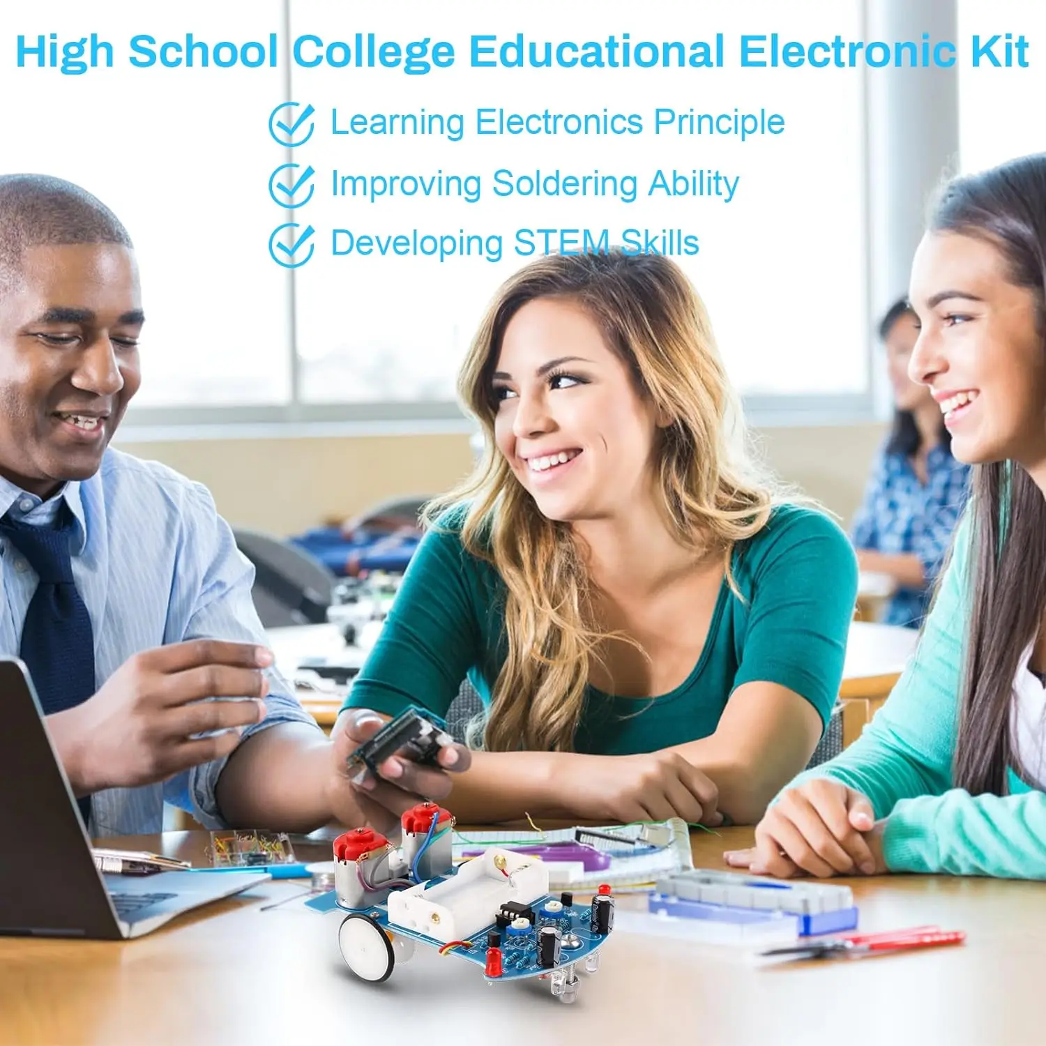 Oefen Solderen Leren Elektronica Kit Slimme auto Soldeerproject Kits Lijnvolgende robot Beginners DIY-elektronica