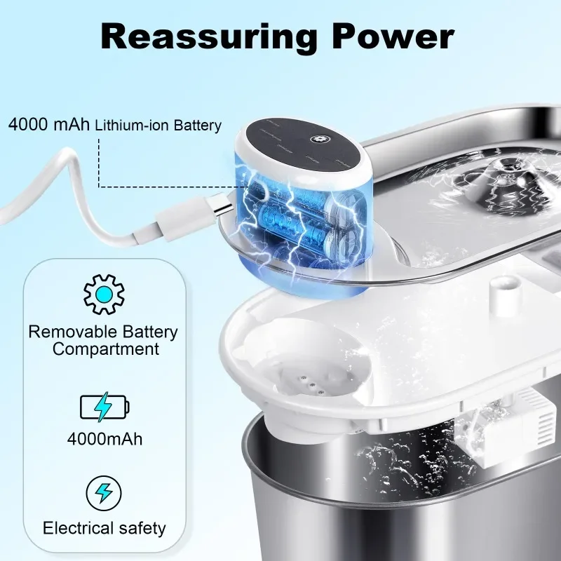 

Cat Water Dispenser Stainless Steel 3.0L Driven Pet Cat Water Dispenser with Motion Sensor