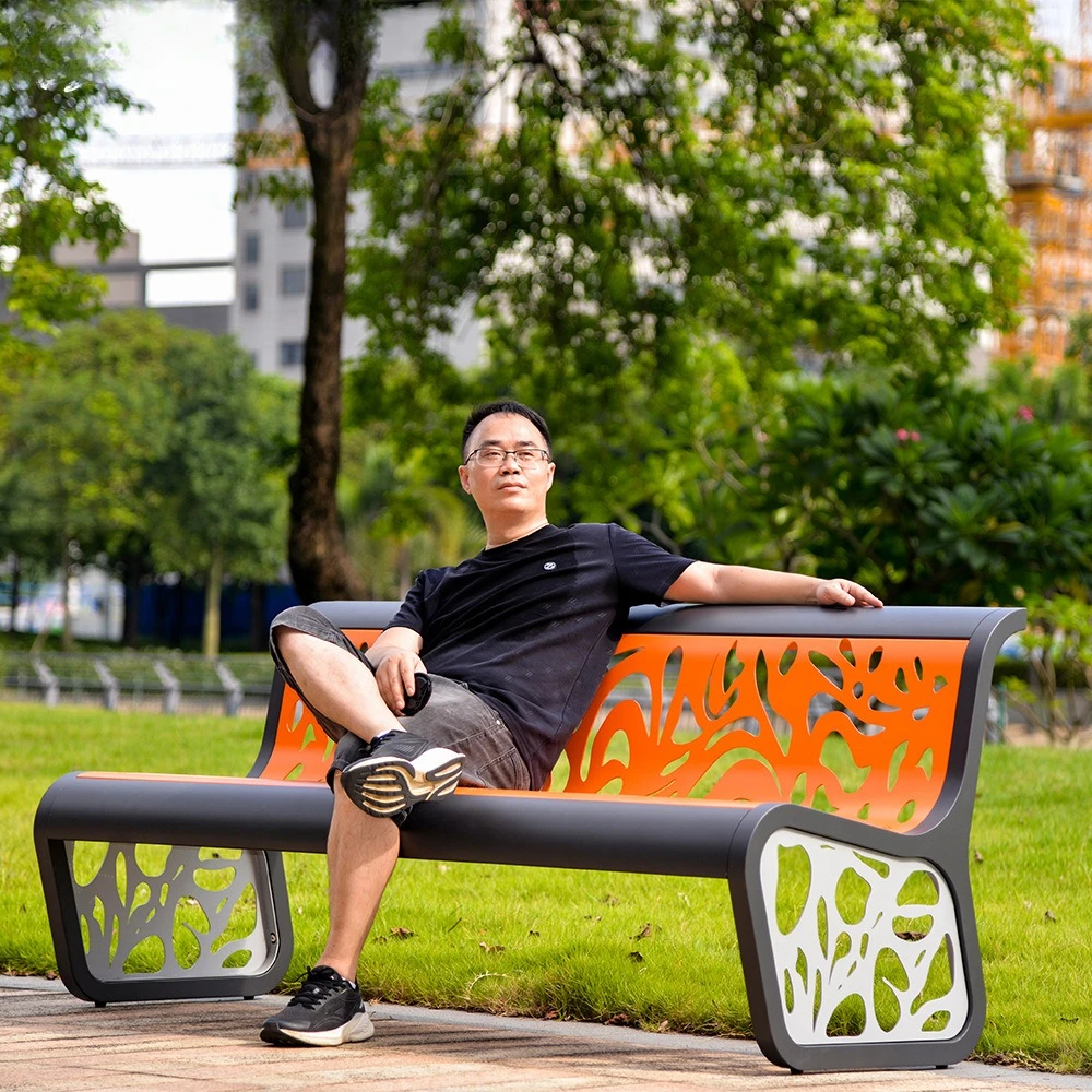 

Outdoor Creative Park Chair Outdoor Real Estate Wrought Iron Bench Street Finished Seat Square