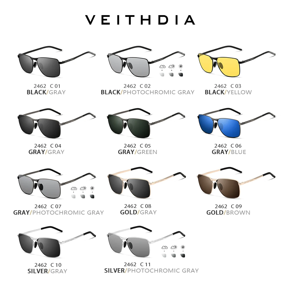 VEITHDIA-gafas de sol deportivas Vintage para hombre y mujer, lentes polarizadas UV400, accesorios para exteriores, V2462