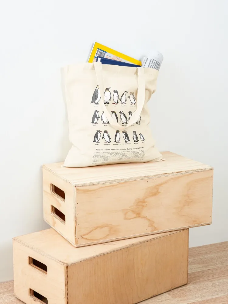 Penguin Species Tote Bag Customizable tote bag Handbags women Fabric bag female