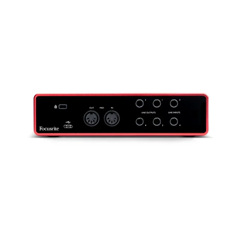 Kartu Suara Rekaman Focusrite Scarlett 4i4 Generasi ke-3 2025, 4 Input 4 Output, Antarmuka Audio USB, Kartu Suara untuk Rekaman Gitar Bass
