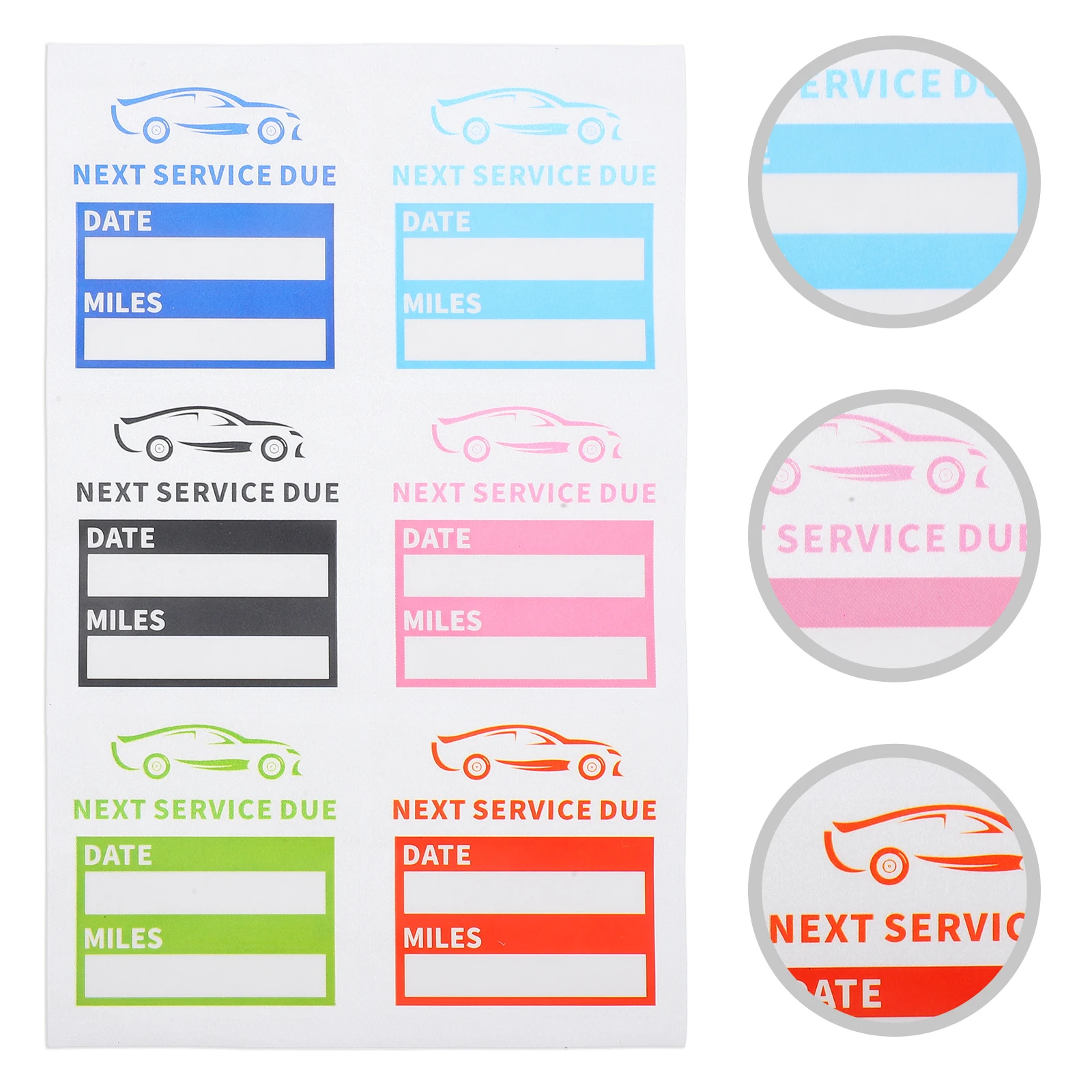 

10 Sheets Service Due Stickers Writable Adhesive Oil Change Reminder Labels Pet Material Waterproof Anti-Oil Static Cling