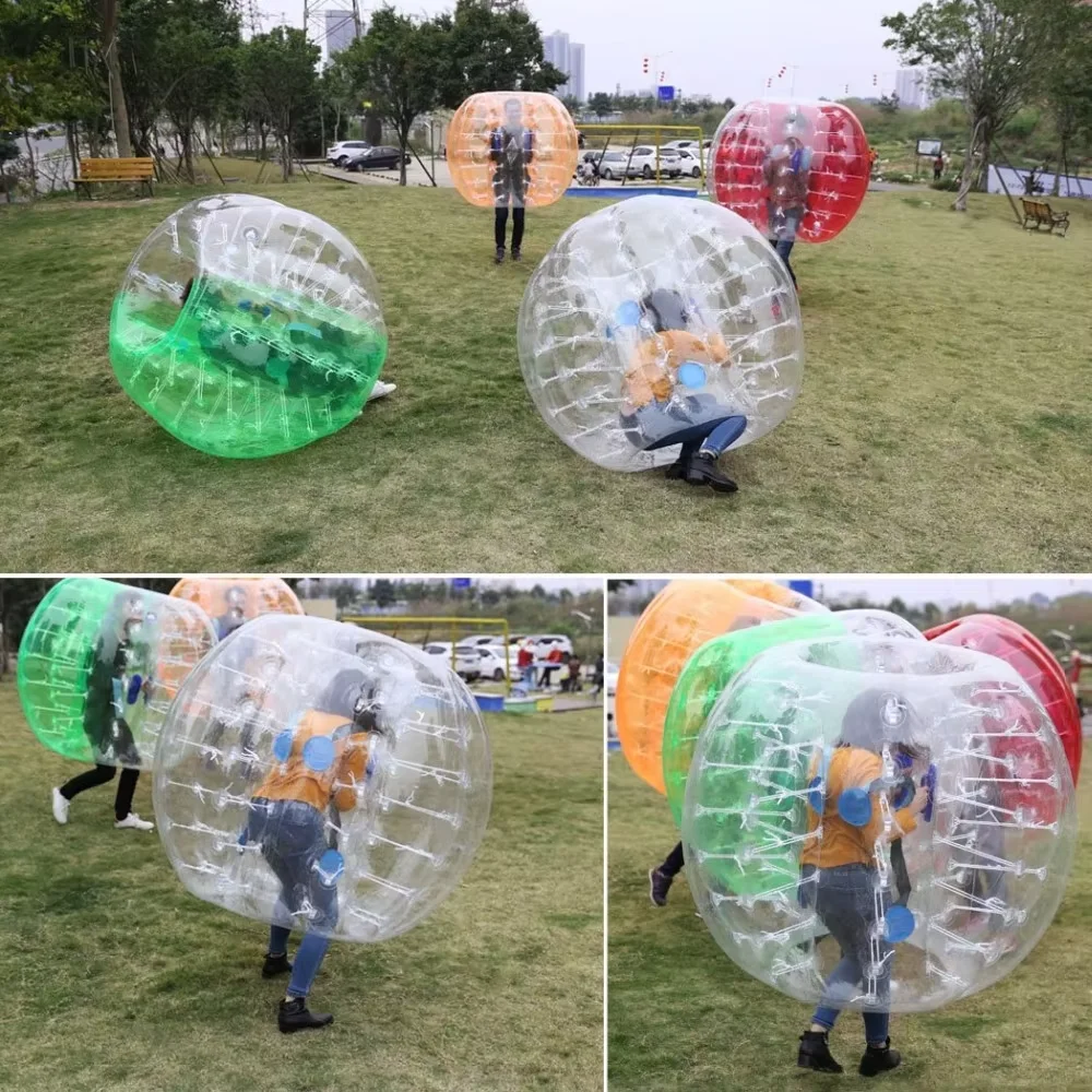 Preço de fábrica! Bola de zorb barata de 1m, terno de futebol de bolha humana, bola de pára-choque inflável para crianças