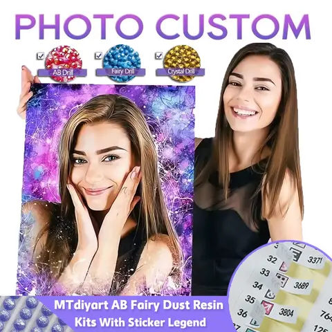 Resin Photo Custom Diamond Painting With Sticker Legend FD AB Crystal Full Square Drill 5D DIY Private Embroidery Decor