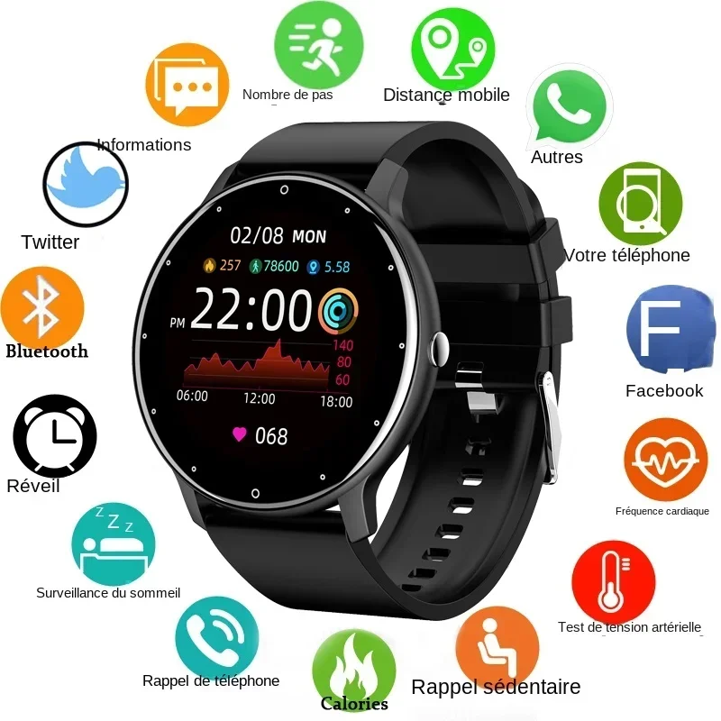 

2024 New ZL02D Men's Smartwatch - Full Touch Screen. Sport Fitness Tracker. IP68 Waterproof. Bluetooth. for Men & Women.