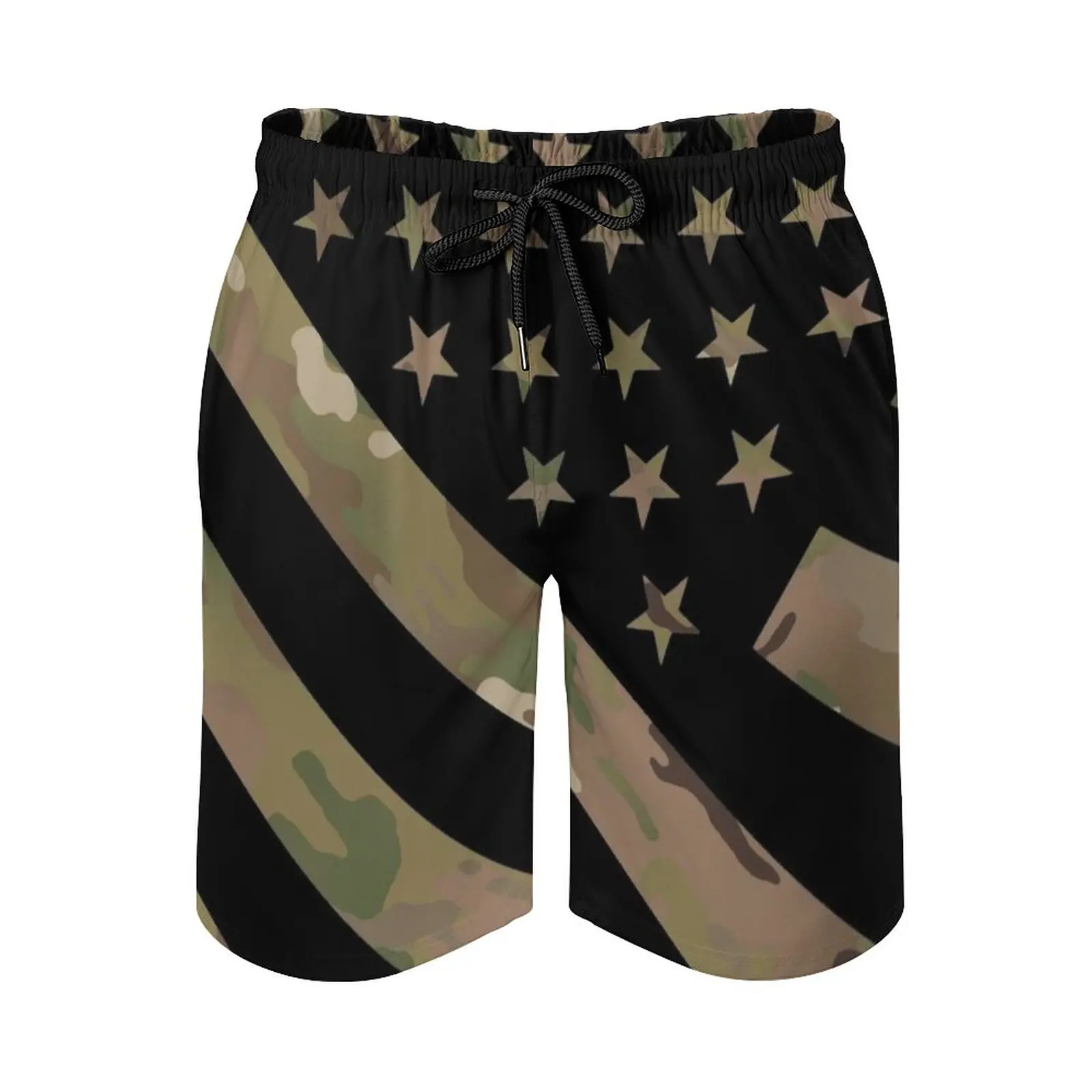 

U.S. Flag : Military Camouflage Men's Sports Short Beach Shorts Surfing Swimming Boxer Trunks Bathing Acu American Armed Army