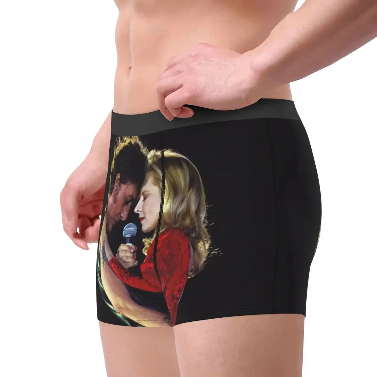 Sexy Boxer Shorts Panties Briefs Man  Hallyday And Sylvie Underwear Rock Music French Singer Soft Underpants for Homme