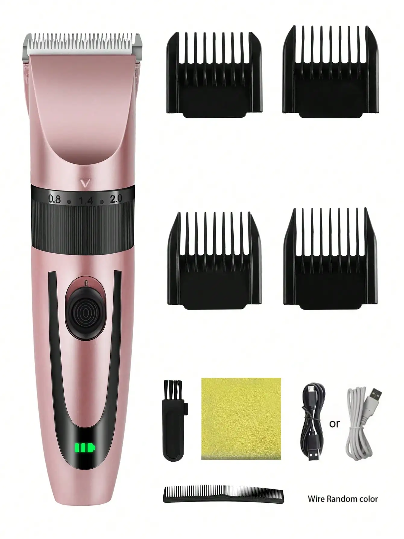 Cordless Hair Clipper, Unisex, With Indicator Light, Model Hi-800, 2 Color Options, Suitable For Home Haircut