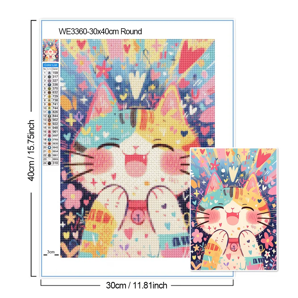 DIY Cartoon Tier Diamant Malerei Katze und Hund voller Platz/Runde Diamant Mosaik Stickerei Kits Spaß Kunst Home Dekoration Geschenk – Detail 5