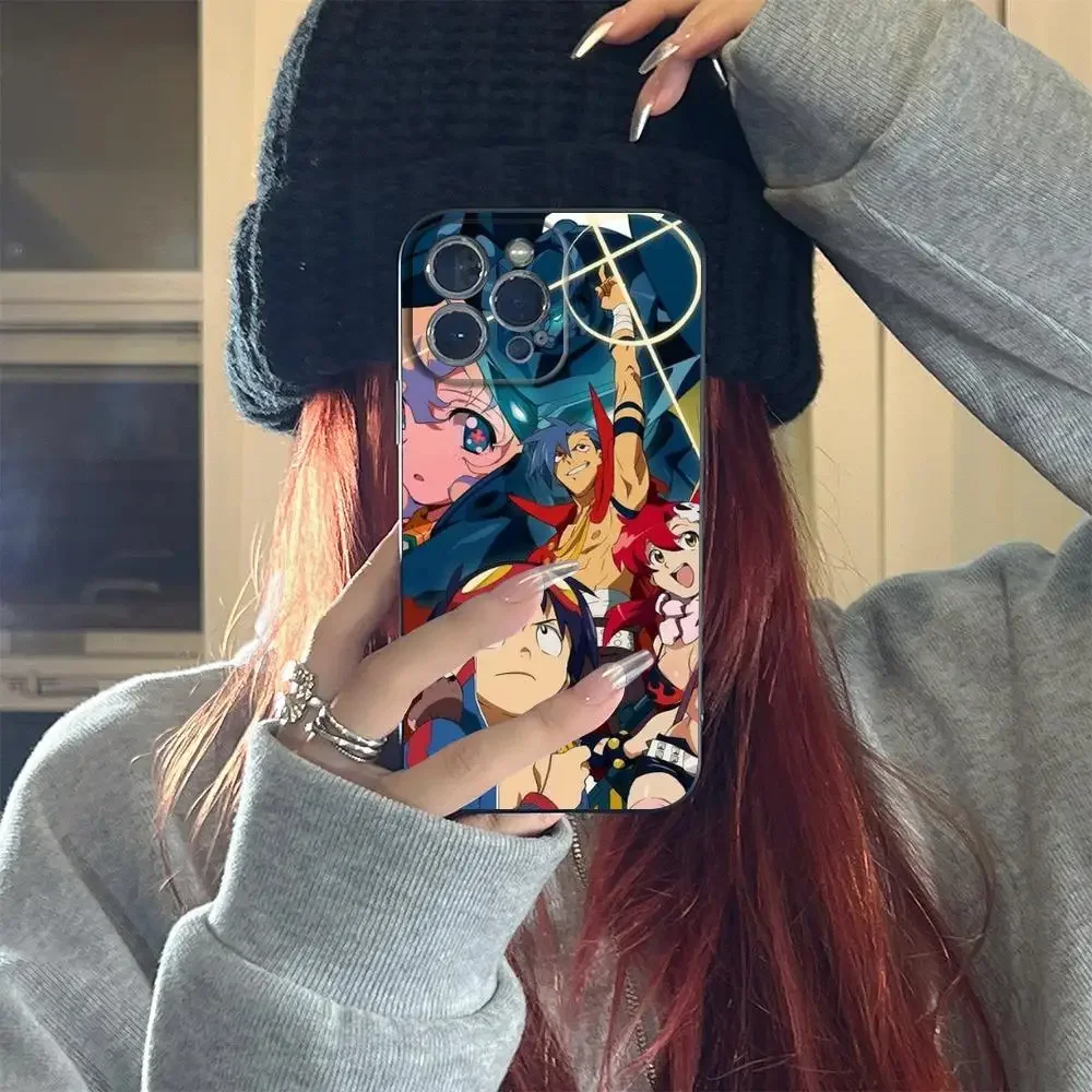 Gurren Lagann Anime Phone Case FOR IPhone 15 14 13 11 12 Pro 8 7 Plus X 13 Pro MAX XR XS MINI SE 2020 Black Covers