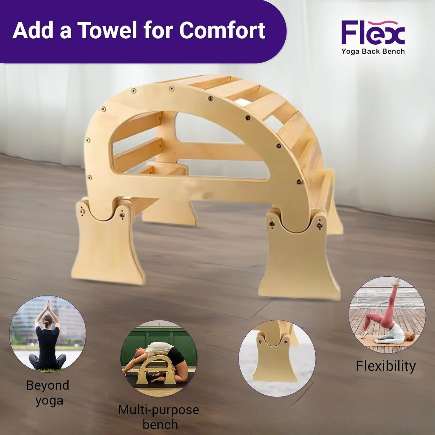 Wooden Yoga Back Chair Home Exercise Exercise Tools Corrective Body Chair Leisure